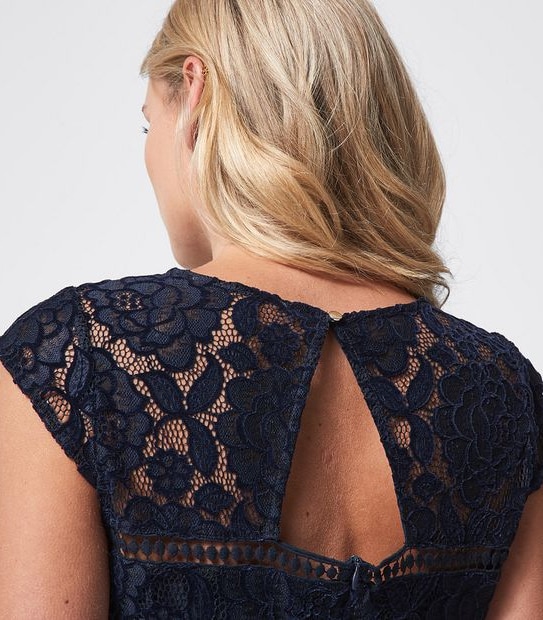 Preview Cap Sleeve Flocked Velvet Lace Dress