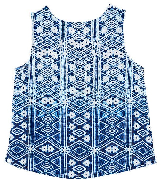 Piping Hot Button Front Print Tank