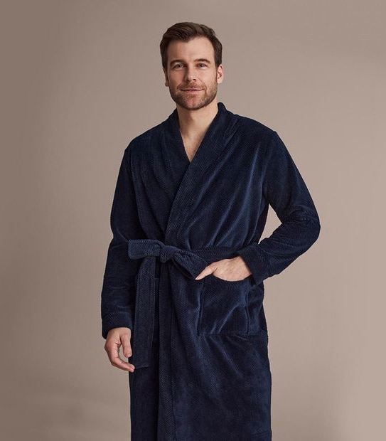 Fleece Jacquard Dressing Gown