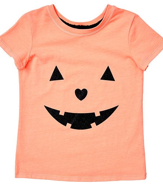 Halloween Neon Pumpkin Face T-Shirt