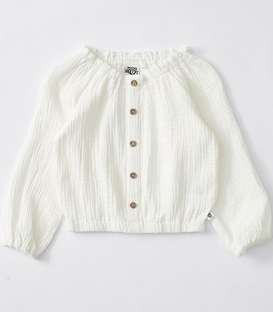 Piping Hot Long Sleeve Blouse - Cream