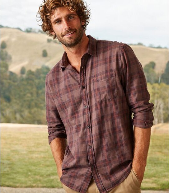 Long Sleeve Garment Dyed Check Shirt
