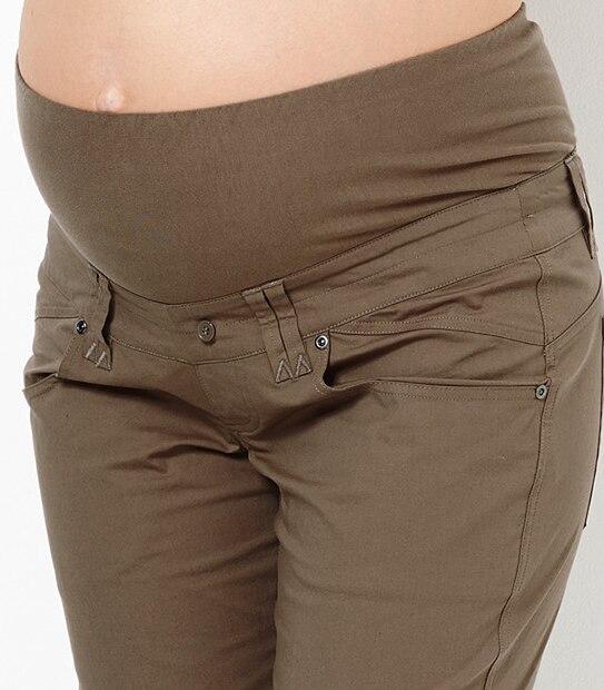 Maternity Cropped Cargo Pants - Iron