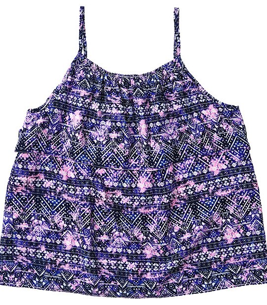 Aztec Print Layered Singlet Top | Target Australia