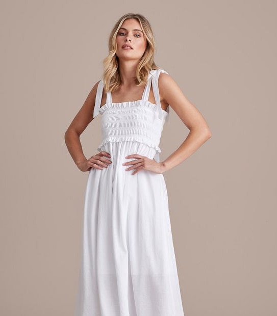 Preview Shirred Bodice Maxi Dress