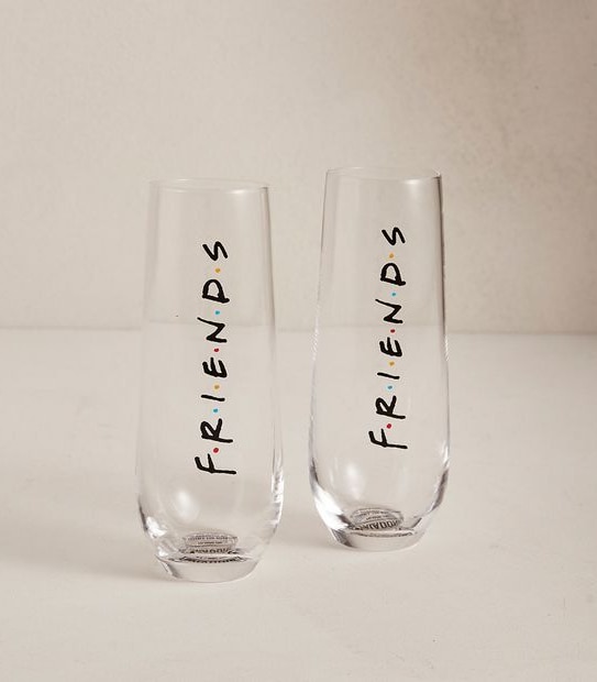 FRIENDS Stemless Prosecco Flutes