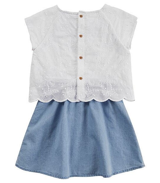 Chambray Embroidered Dress