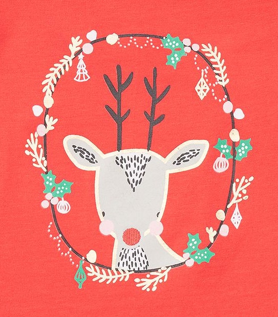Christmas Reindeer Flutter Sleeve T-Shirt 3 of 3