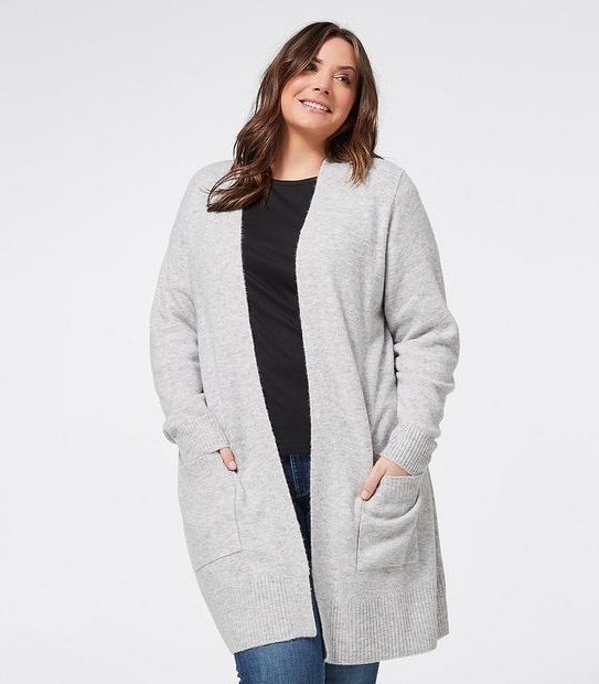 Belle Curve Comfy Cardigan - Grey Marle