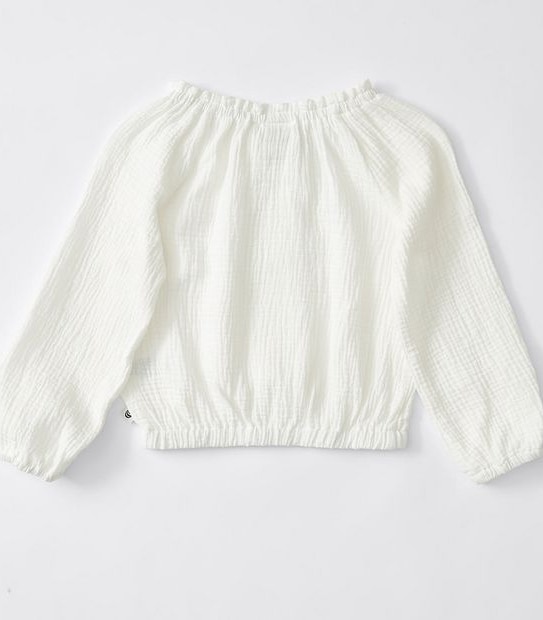 Piping Hot Long Sleeve Blouse - Cream
