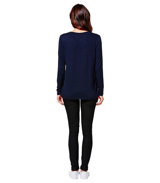 Long Sleeve Animal Print Top - Blue
