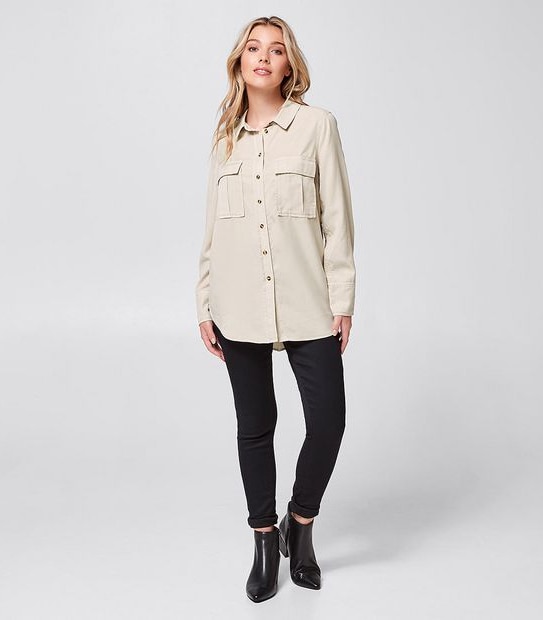 Utility Resort Shirt - Oyster Brown