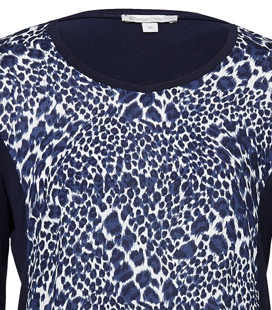 Long Sleeve Animal Print Top - Blue