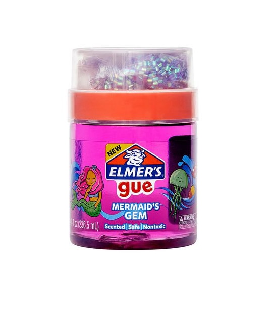 Elmer's Gue Premade Slime Mix-Ins, 237mL Jar - Mermaid's Gem