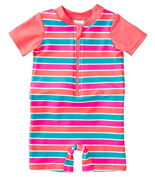 Girls' Unitard - Coral Stripe