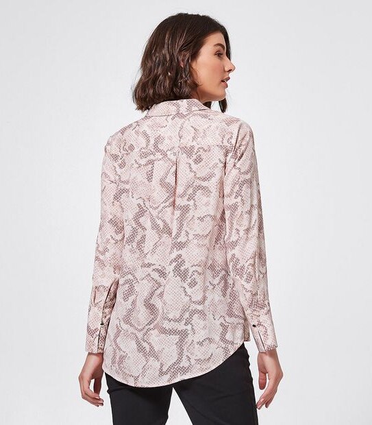 Preview Long Sleeve Relaxed Shirt - Light Snake Print