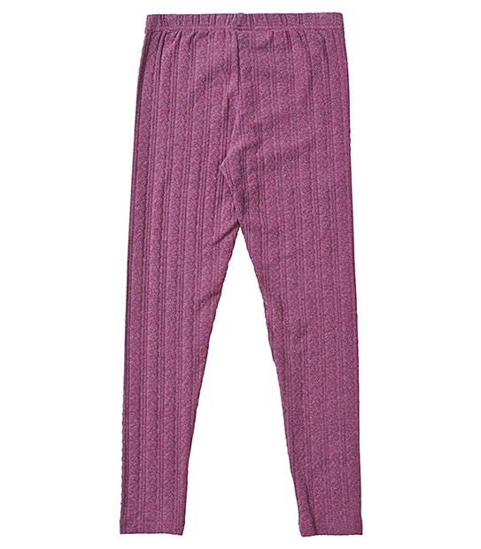 Full Length Textured Knit Leggings - Berry Marle 2 of 3