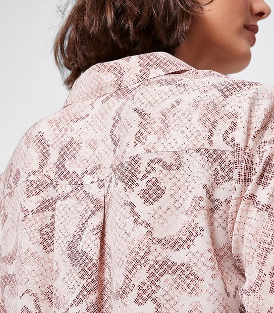 Preview Long Sleeve Relaxed Shirt - Light Snake Print