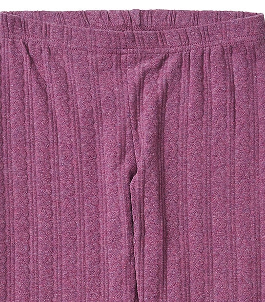 Full Length Textured Knit Leggings - Berry Marle 3 of 3