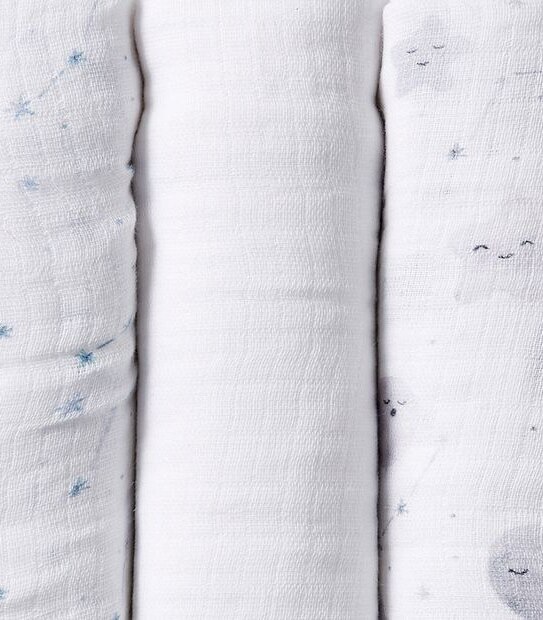 3 Pack Muslin Wraps - Little Moon