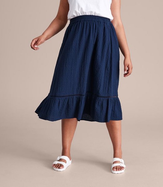 Curve Tiered Woven Maxi Skirt