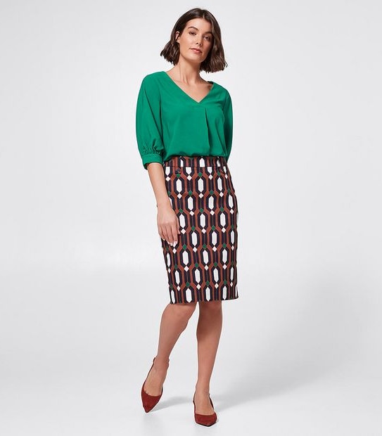 Preview Pencil Skirt - Geo Print
