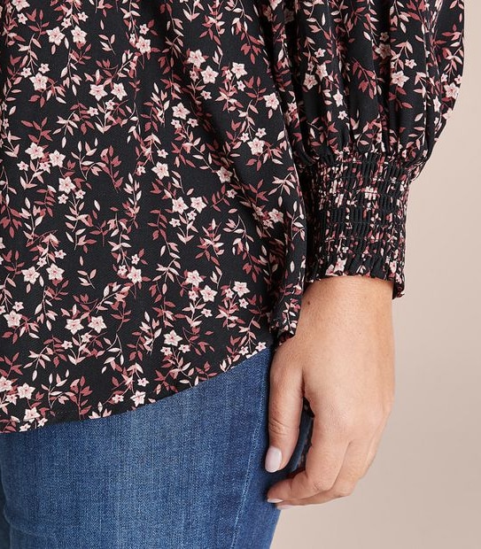 Curve Shirred Cuff Blouse
