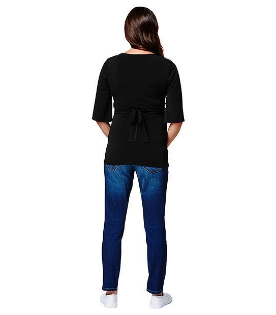 Maternity Wrap Nursing Top - Black