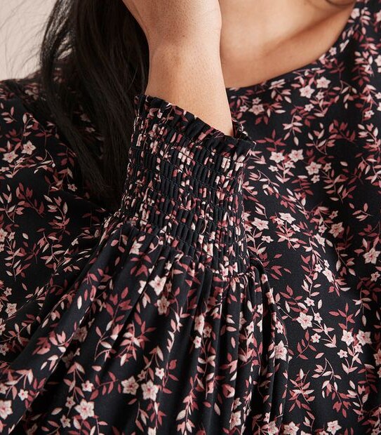 Curve Shirred Cuff Blouse