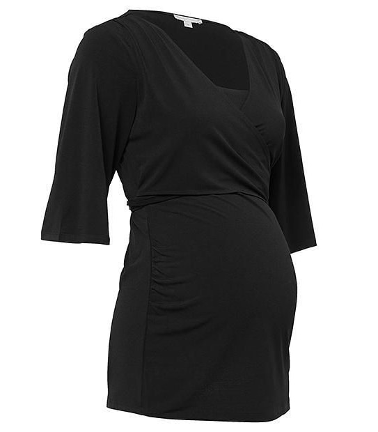 Maternity Wrap Nursing Top - Black