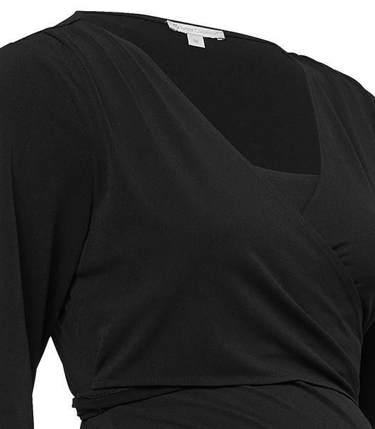 Maternity Wrap Nursing Top - Black