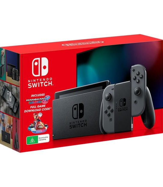 Nintendo Grey Switch Console With Mario Kart 8