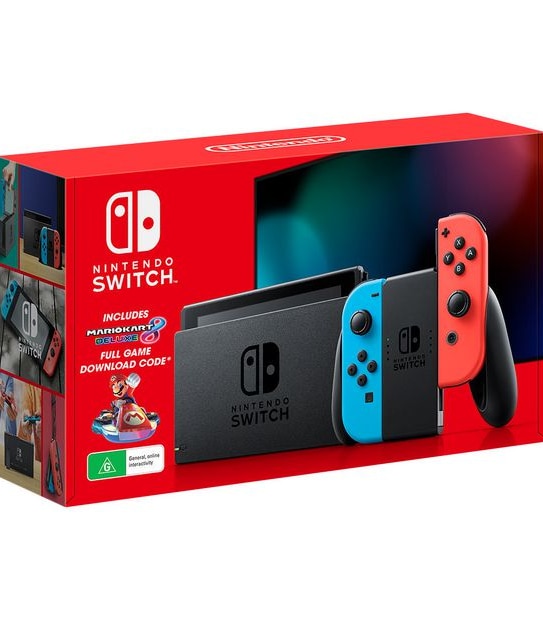 Nintendo Neon Switch Console With Mario Kart 8