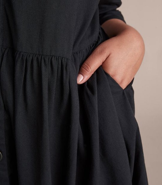 Curve V-Neck Button Down Dress