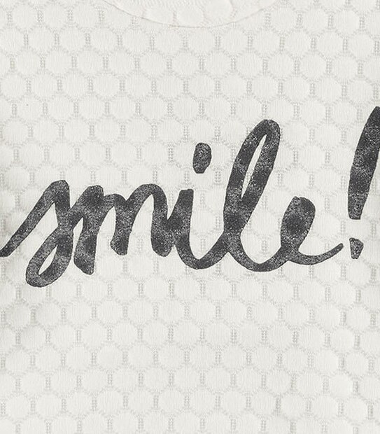 Glitter Smile Bubble Sweat Top