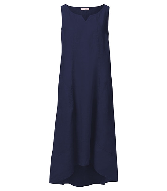 A-line Linen Midi Dress - Evening Blue