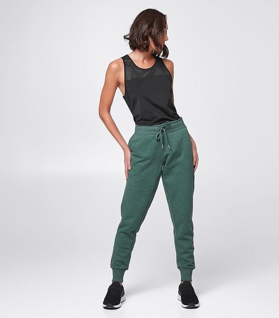 Active Fleece Trackpants - Khaki Green Marle