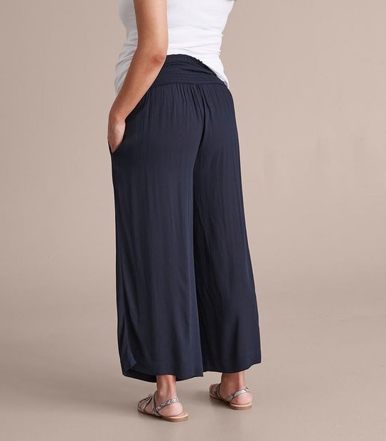 Maternity Shirred Waist Crinkle Crop Pants