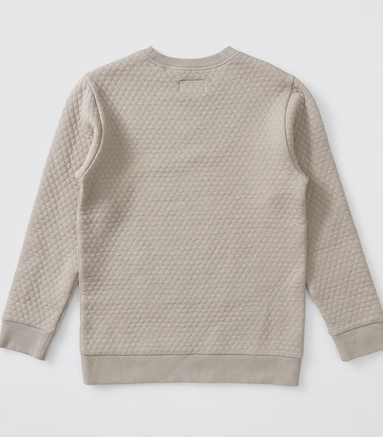 Quilted Crew Neck Jumper - Neutral