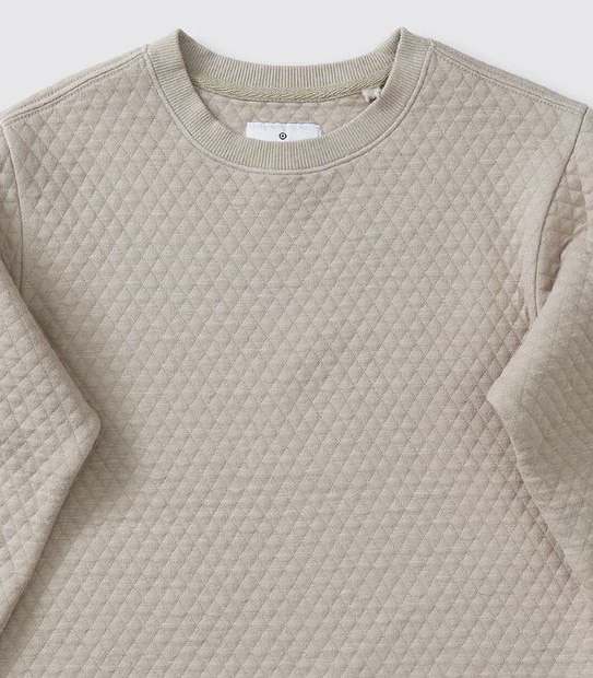 Quilted Crew Neck Jumper - Neutral