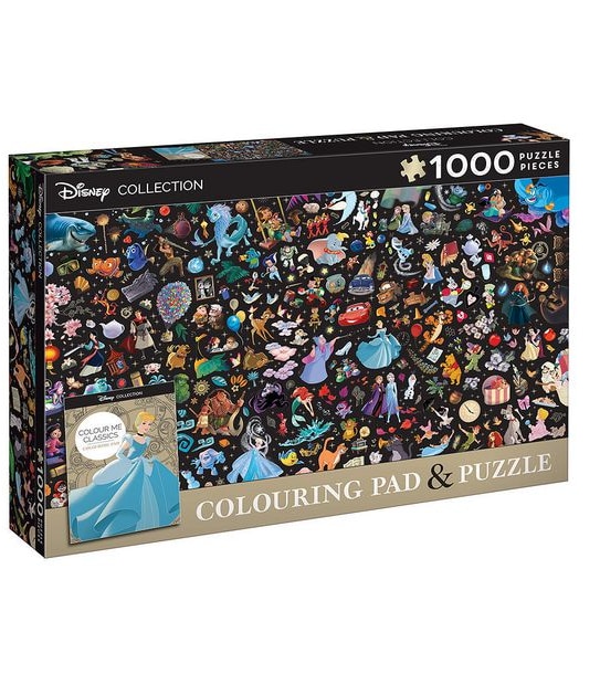 Disney Collection: Adult Colouring Pad & Puzzle (1000 Pieces)