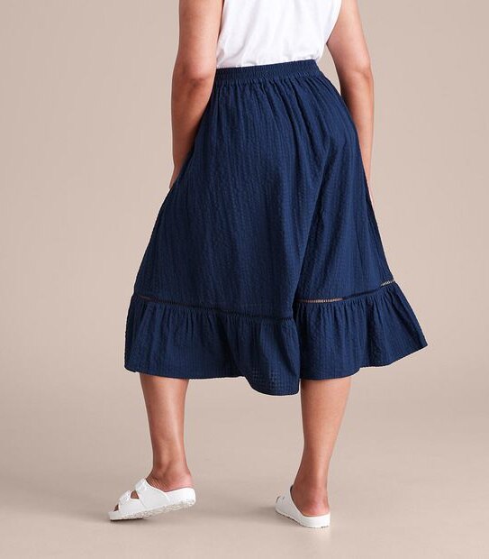 Curve Tiered Woven Maxi Skirt
