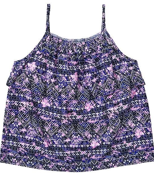 Aztec Print Layered Singlet Top | Target Australia