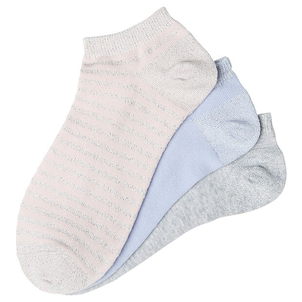 3 Pack Metallic Low Cut Socks 3 Pack Metallic Low Cut Socks