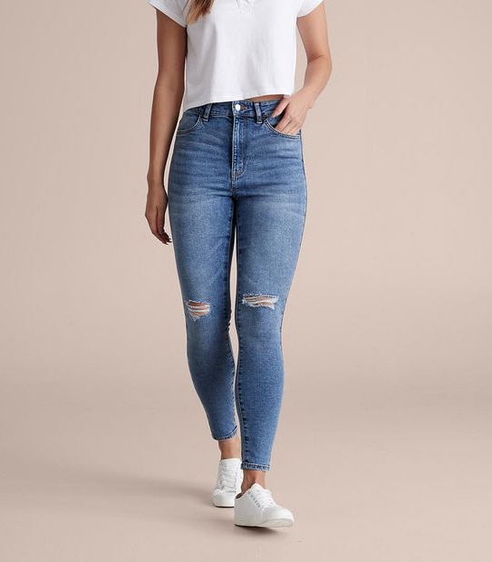 Lily Loves Skinny High Rise Distressed Denim Jeans