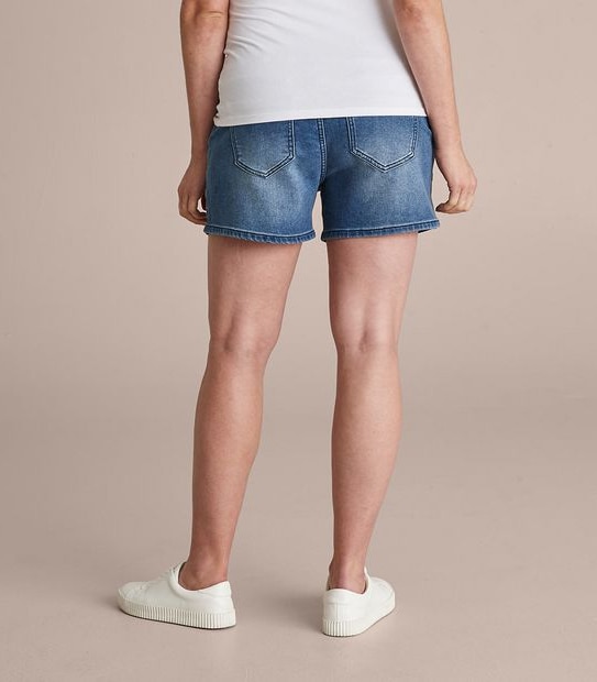 Maternity Gathered Waist Denim Shorts