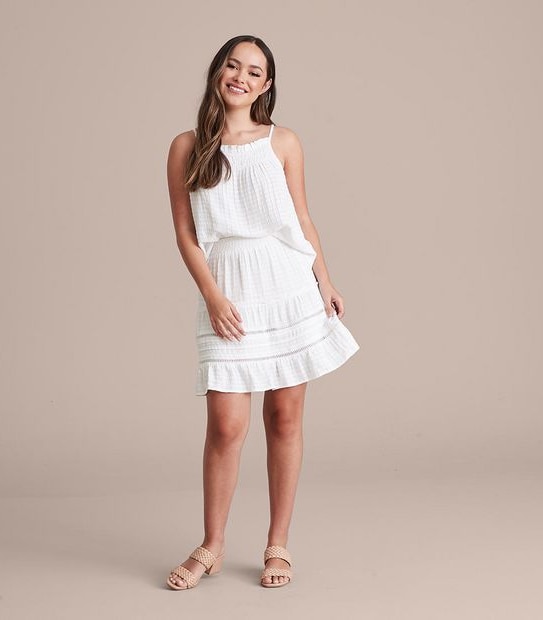 Dannii Minogue Petites Tiered Pintuck Mini Skirt