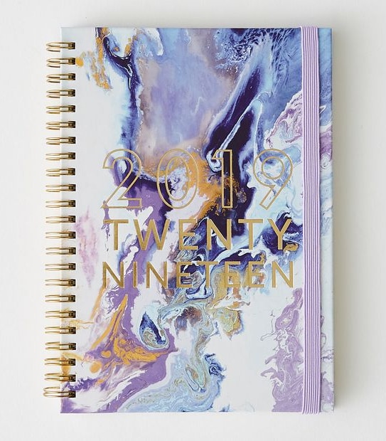 A5 Spiral 2019 Diary - Purple Swirl