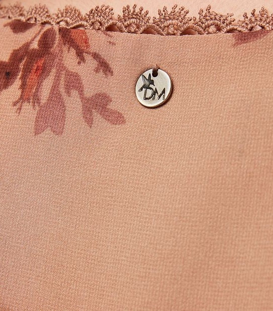 Dannii Minogue Petites Flounce Hem Blouse - Dusty Pink Floral