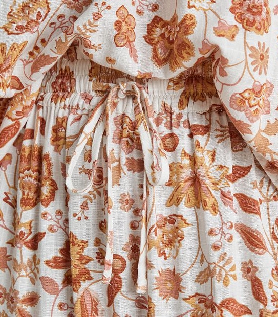 Curve Linen Blend Tiered Skirt